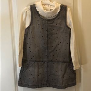 Denim jumper and turtleneck for girls 2T